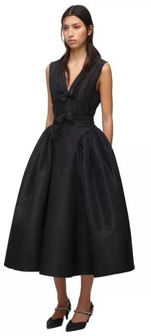 Black Bow Midi Dress