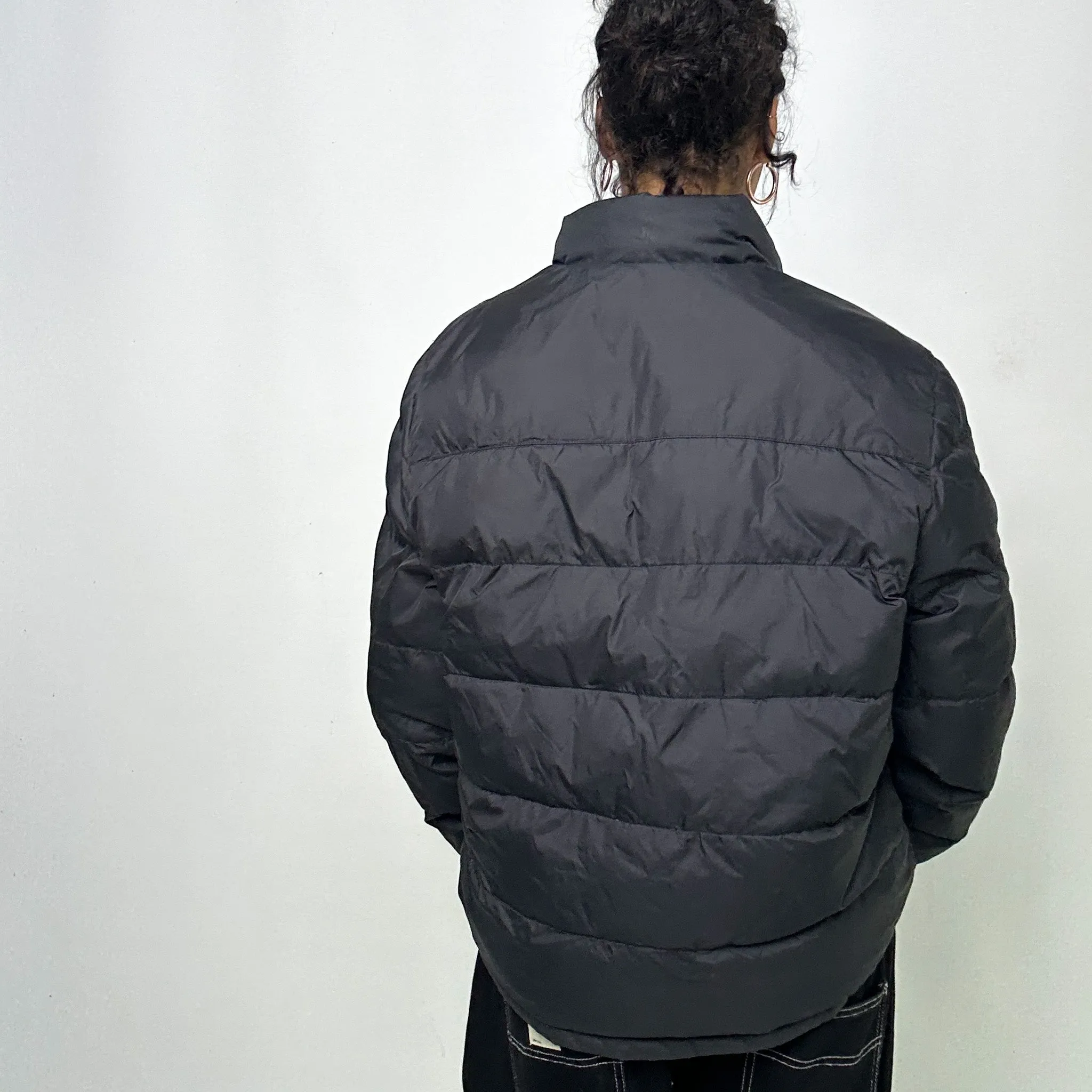 Black Reversible 90s Tommy Hilfiger Puffer Jacket Coat (L)