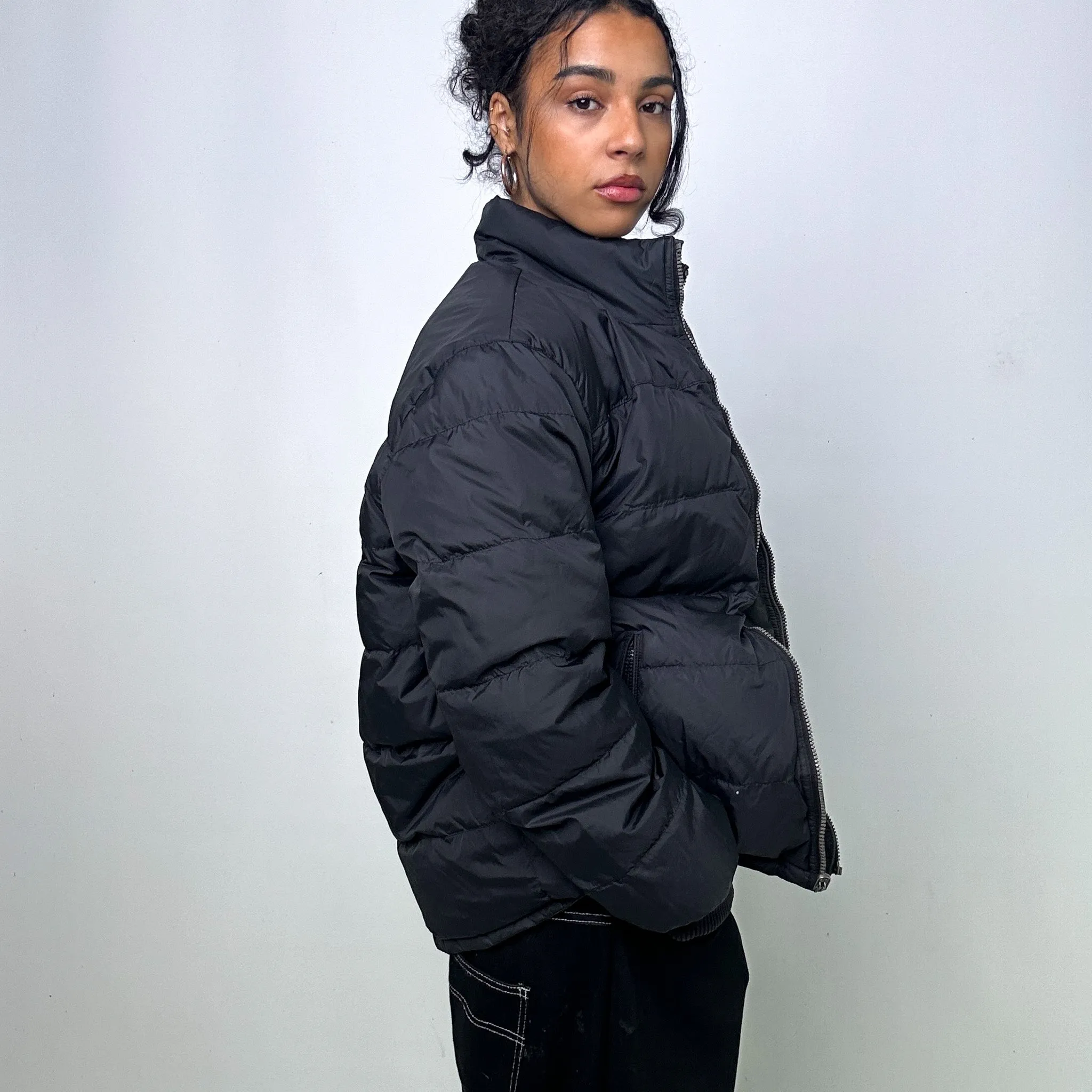 Black Reversible 90s Tommy Hilfiger Puffer Jacket Coat (L)