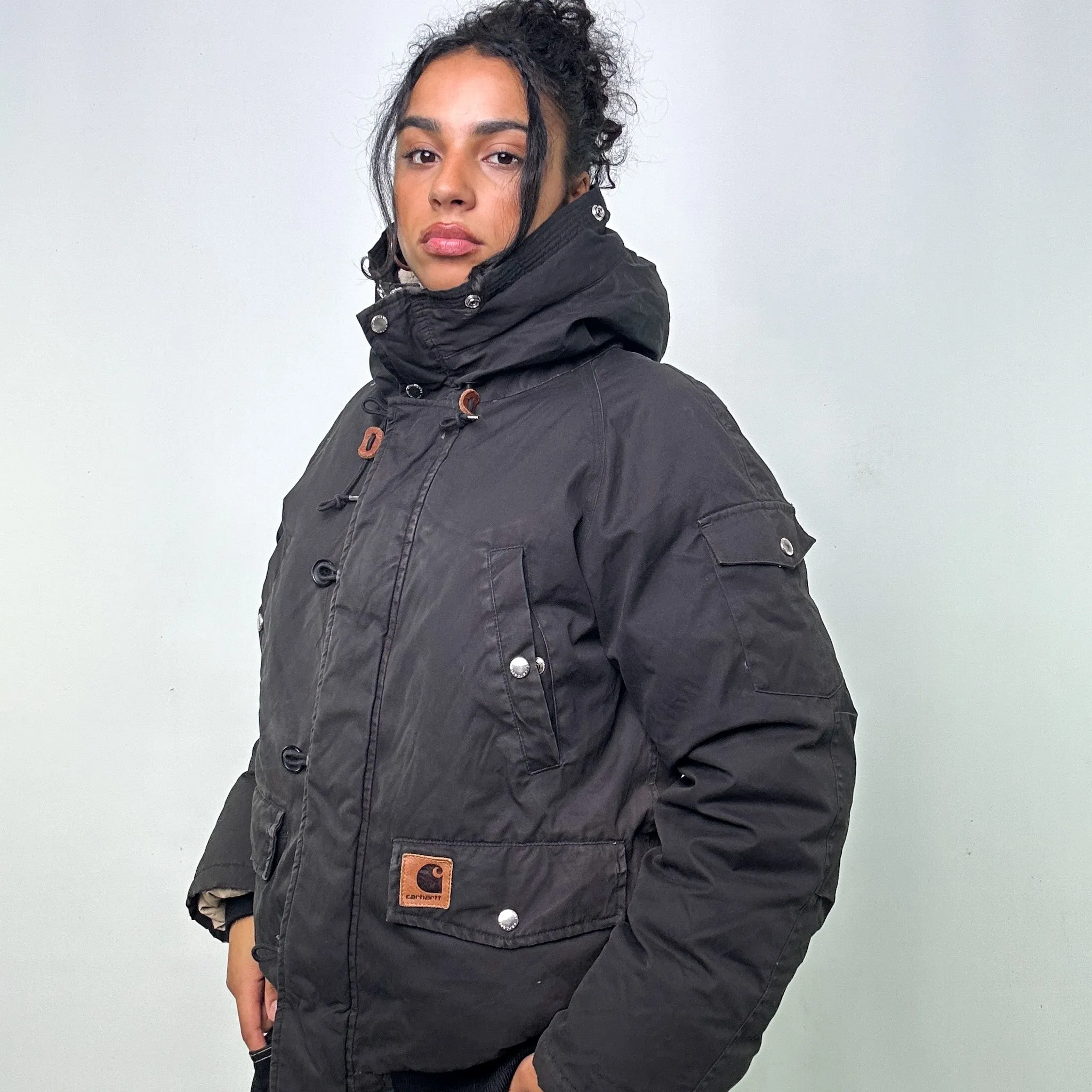 BLACK Y2KS CARHARTT DAWSON PUFFER JACKET COAT (