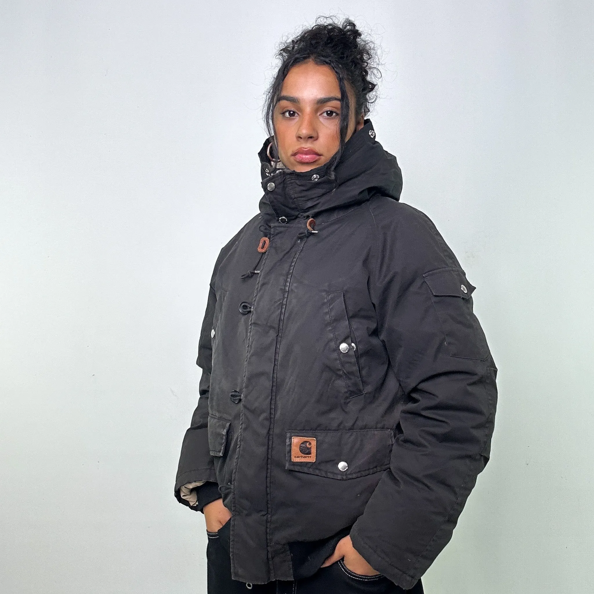 BLACK Y2KS CARHARTT DAWSON PUFFER JACKET COAT (