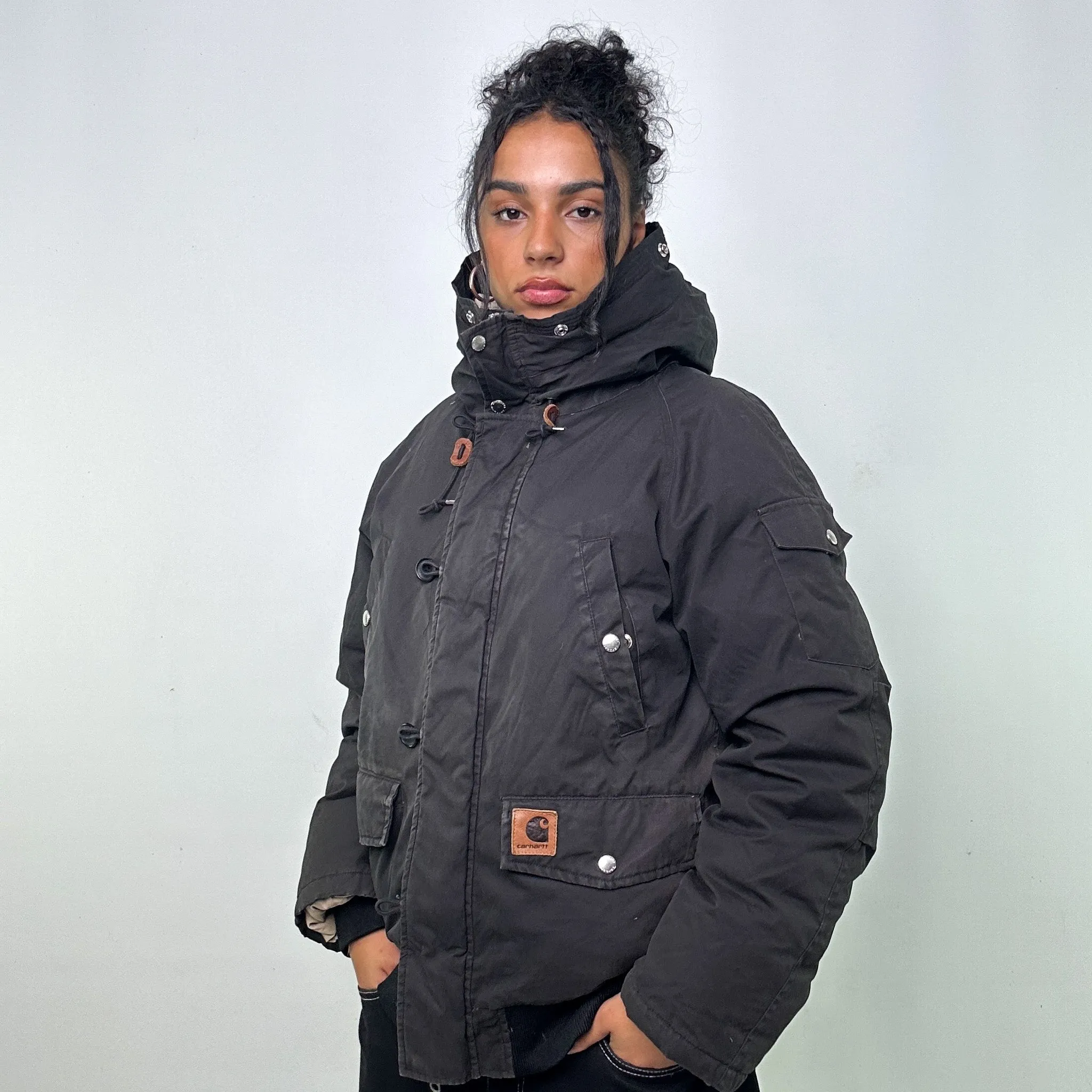 BLACK Y2KS CARHARTT DAWSON PUFFER JACKET COAT (