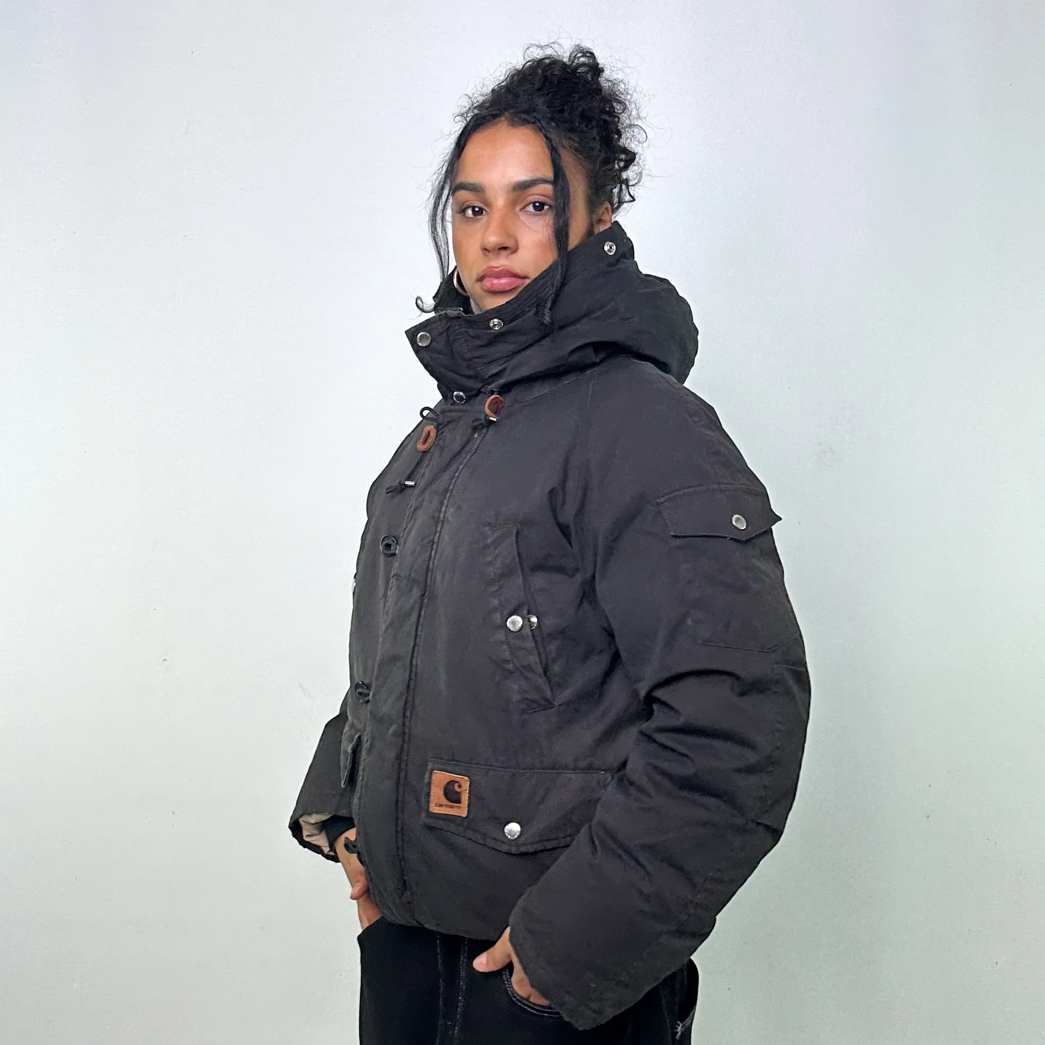 BLACK Y2KS CARHARTT DAWSON PUFFER JACKET COAT (