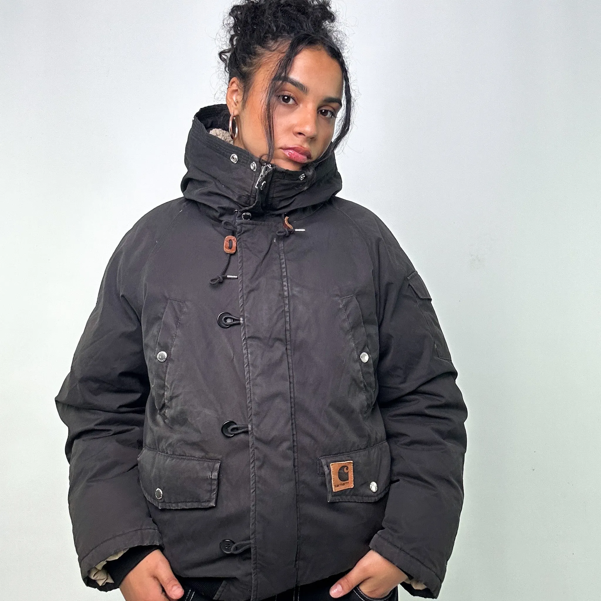 BLACK Y2KS CARHARTT DAWSON PUFFER JACKET COAT (