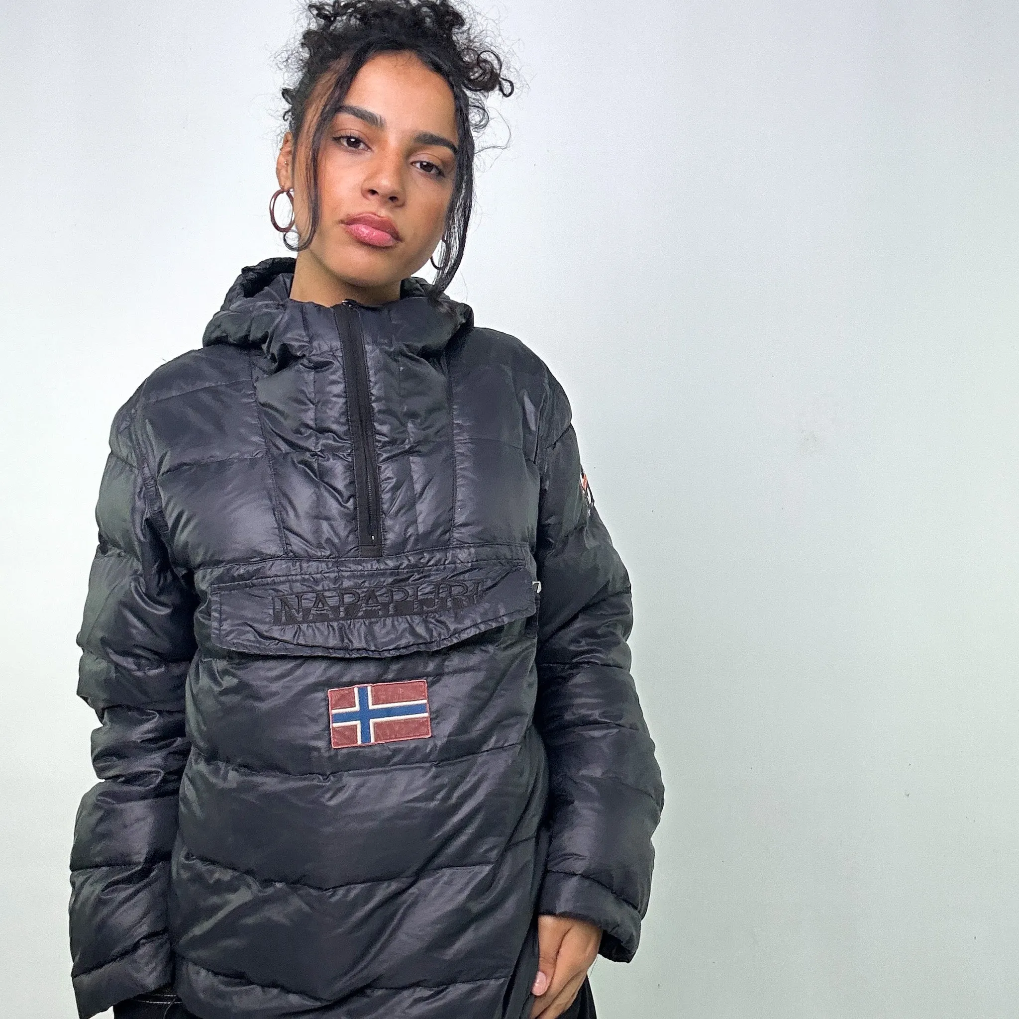 BLACK Y2KS NAPAPIJRI PUFFER JACKET COAT (