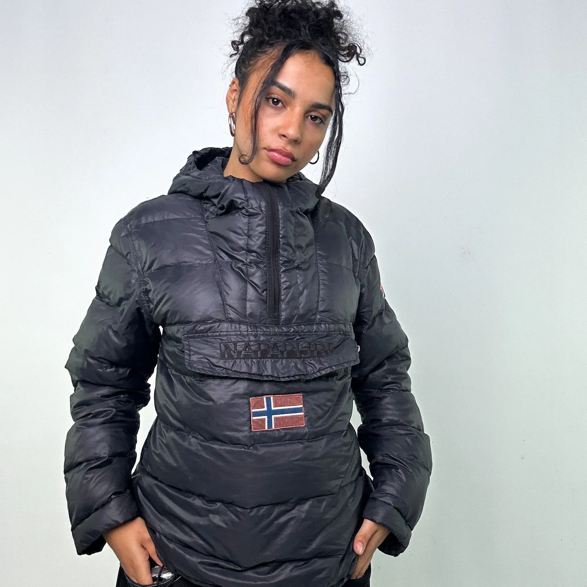 BLACK Y2KS NAPAPIJRI PUFFER JACKET COAT (