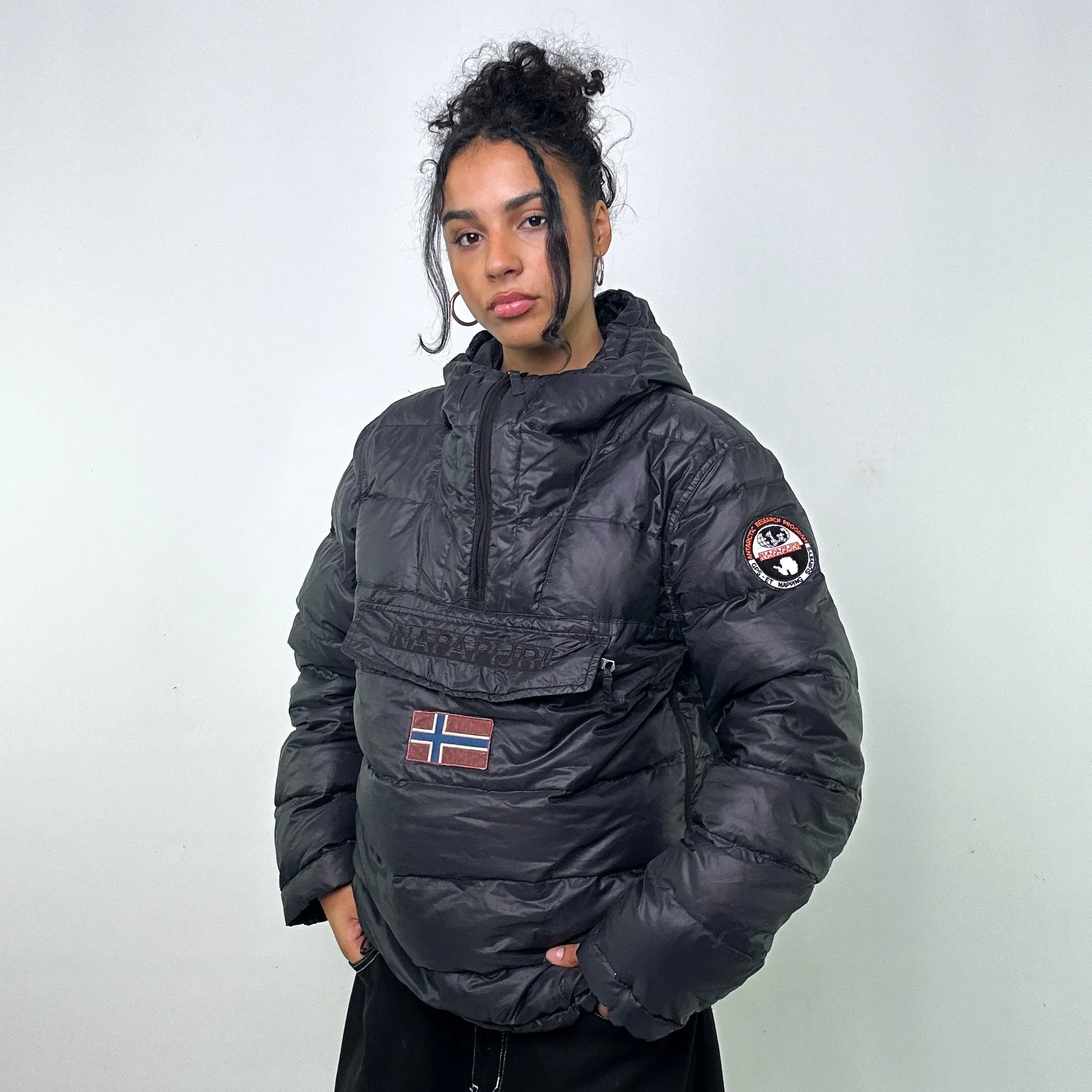 BLACK Y2KS NAPAPIJRI PUFFER JACKET COAT (