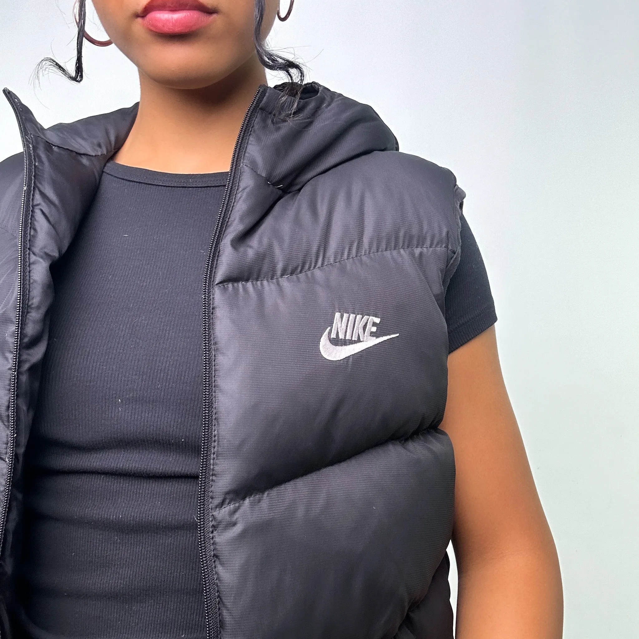 BLACK Y2KS NIKE PUFFER JACKET COAT GILET (