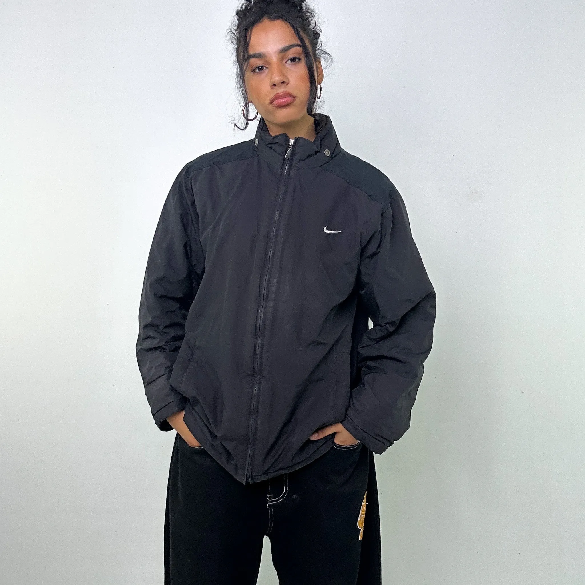 BLACK Y2KS NIKE PUFFER JACKET COAT (