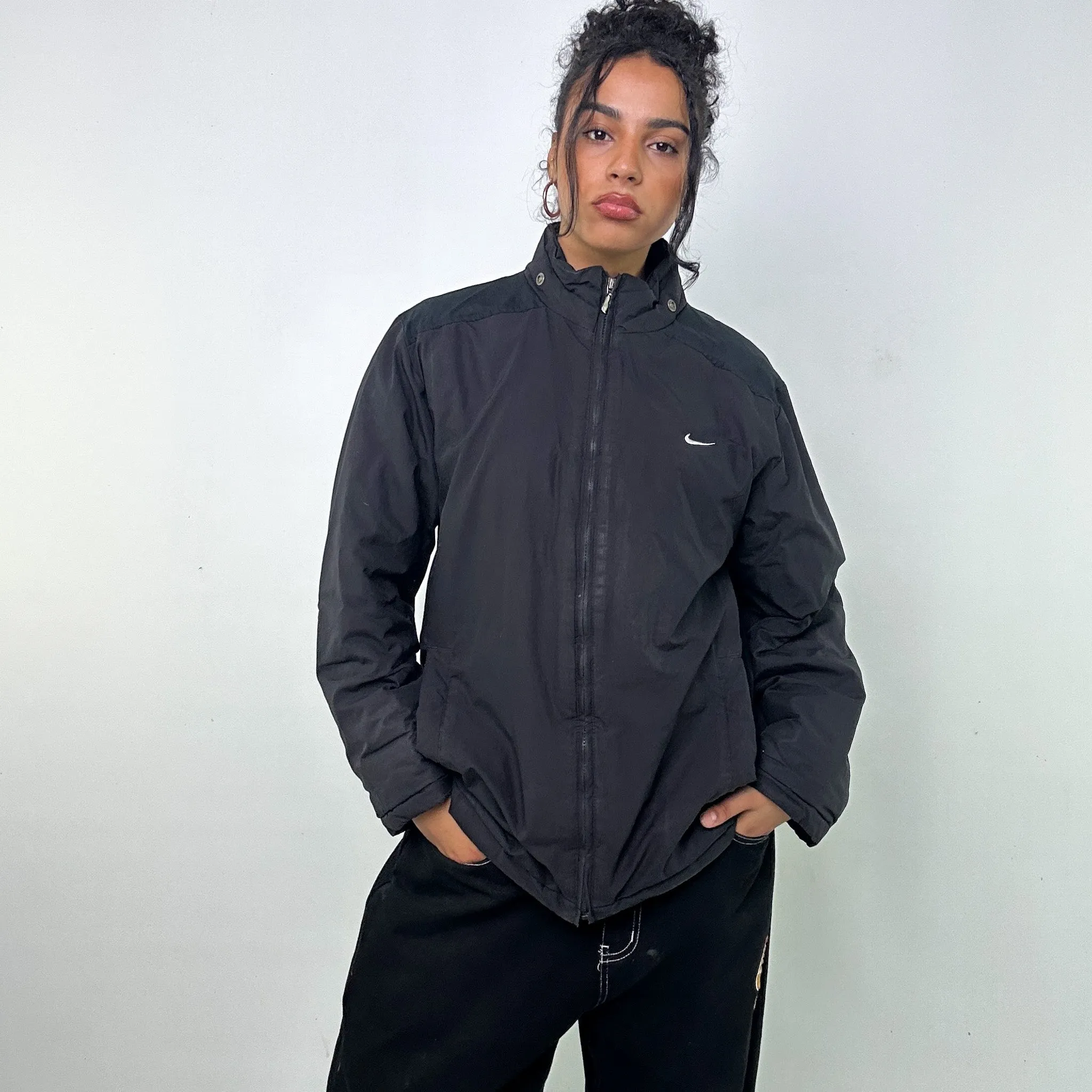 BLACK Y2KS NIKE PUFFER JACKET COAT (