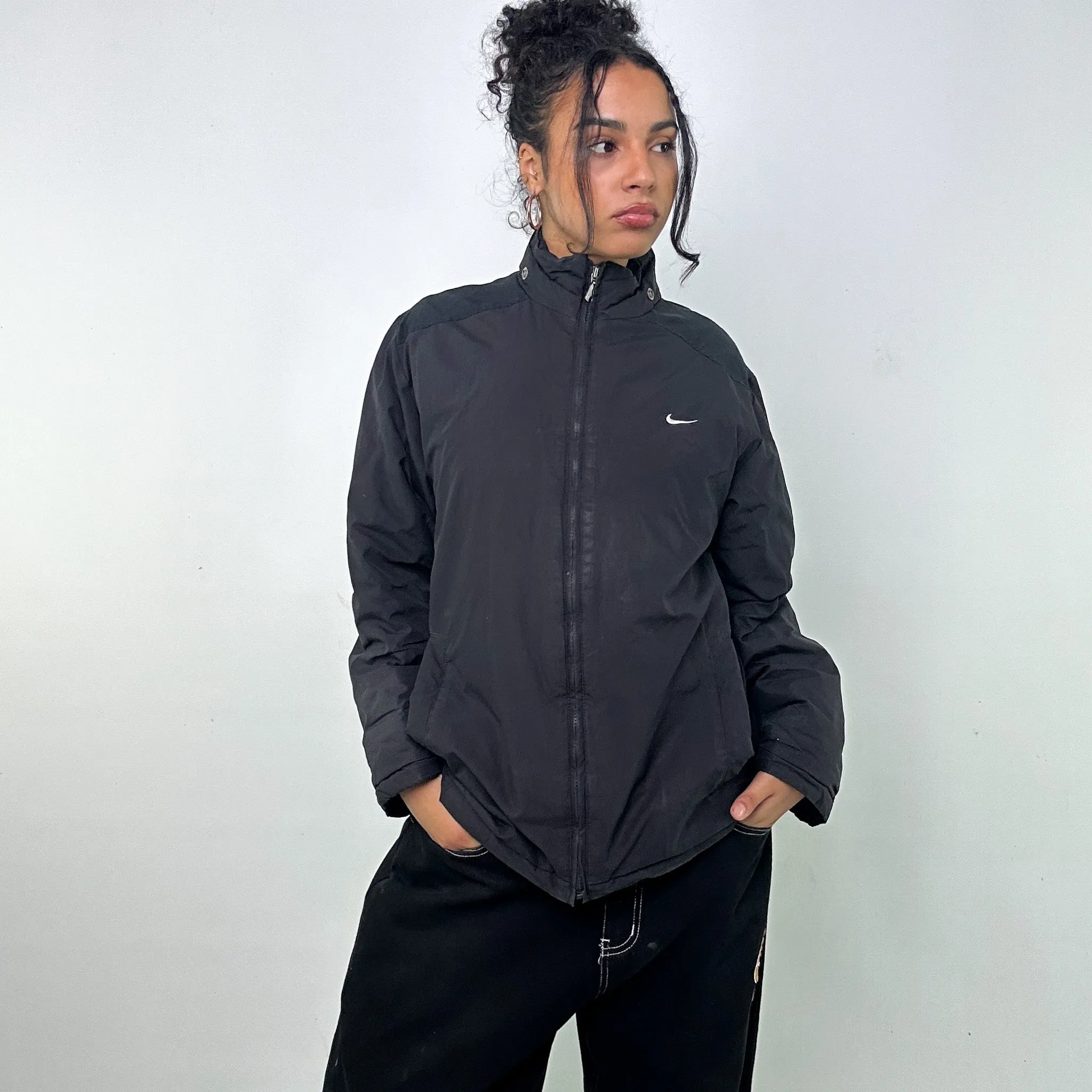 BLACK Y2KS NIKE PUFFER JACKET COAT (