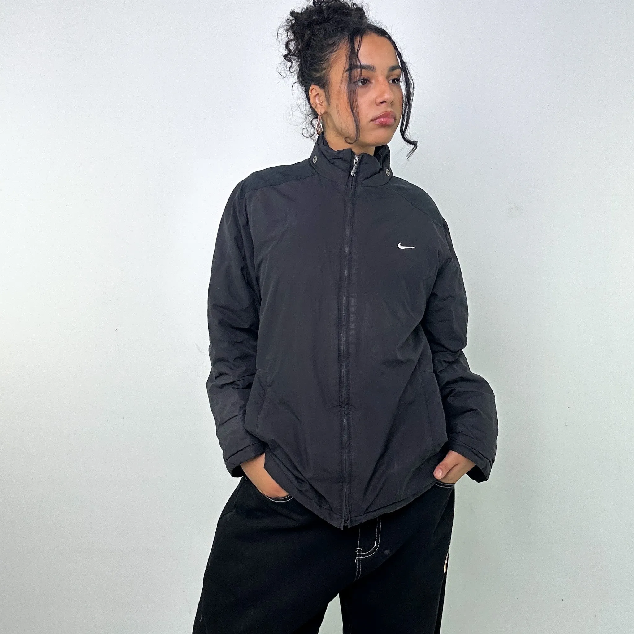 BLACK Y2KS NIKE PUFFER JACKET COAT (