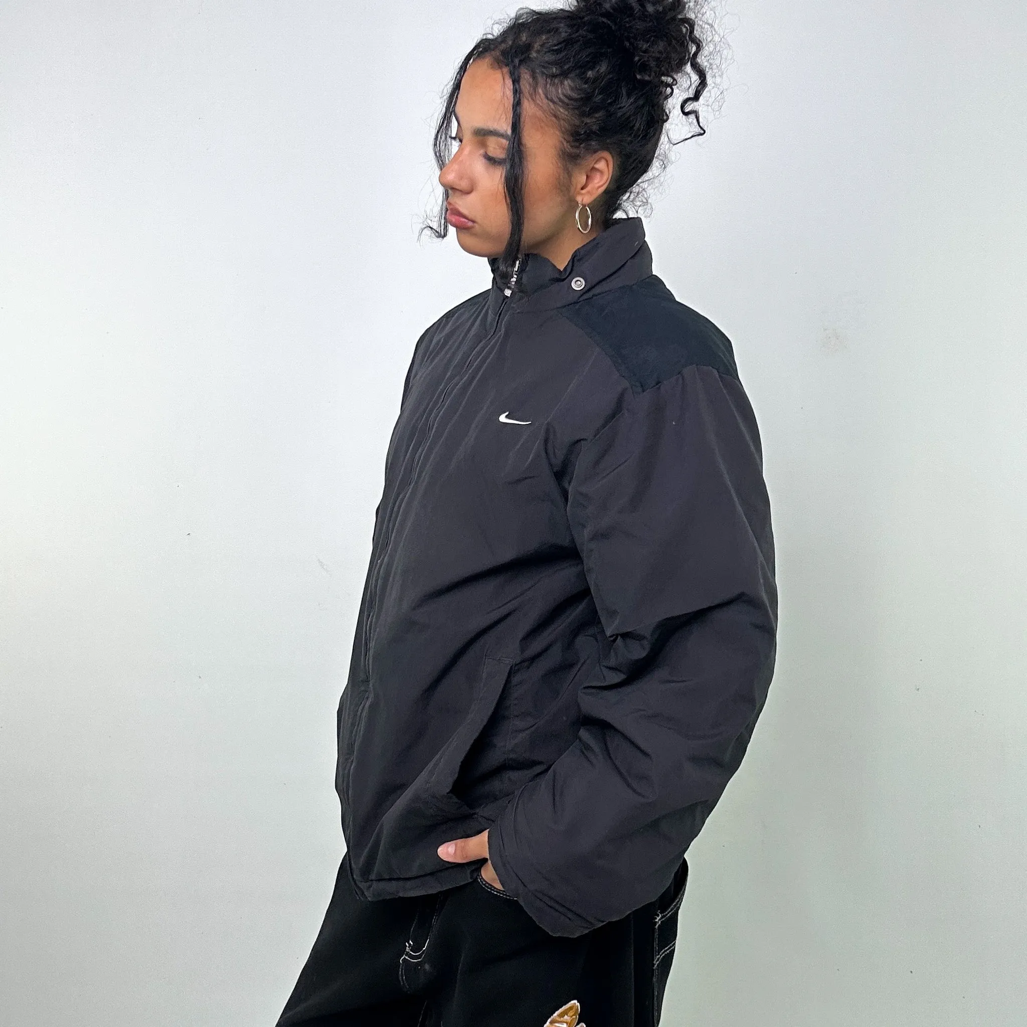 BLACK Y2KS NIKE PUFFER JACKET COAT (