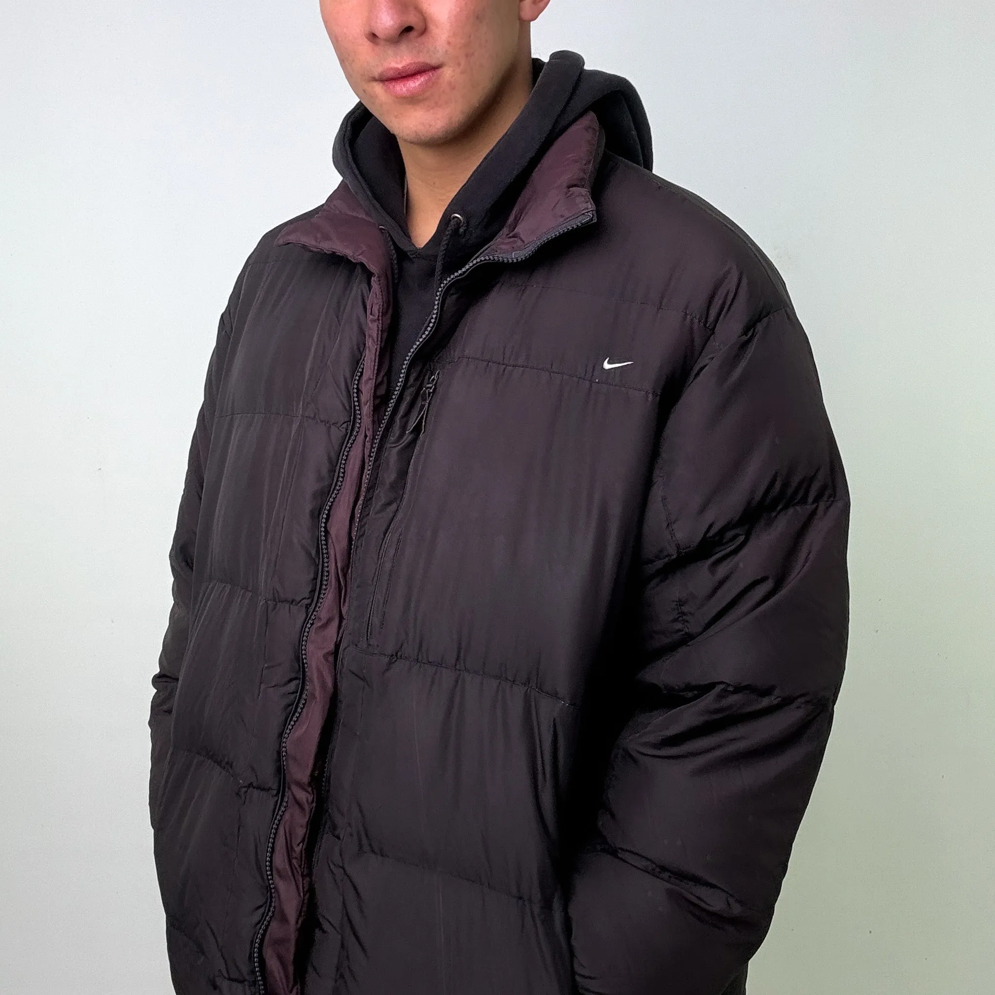 Black y2ks NIKE Puffer Jacket Coat (XL)