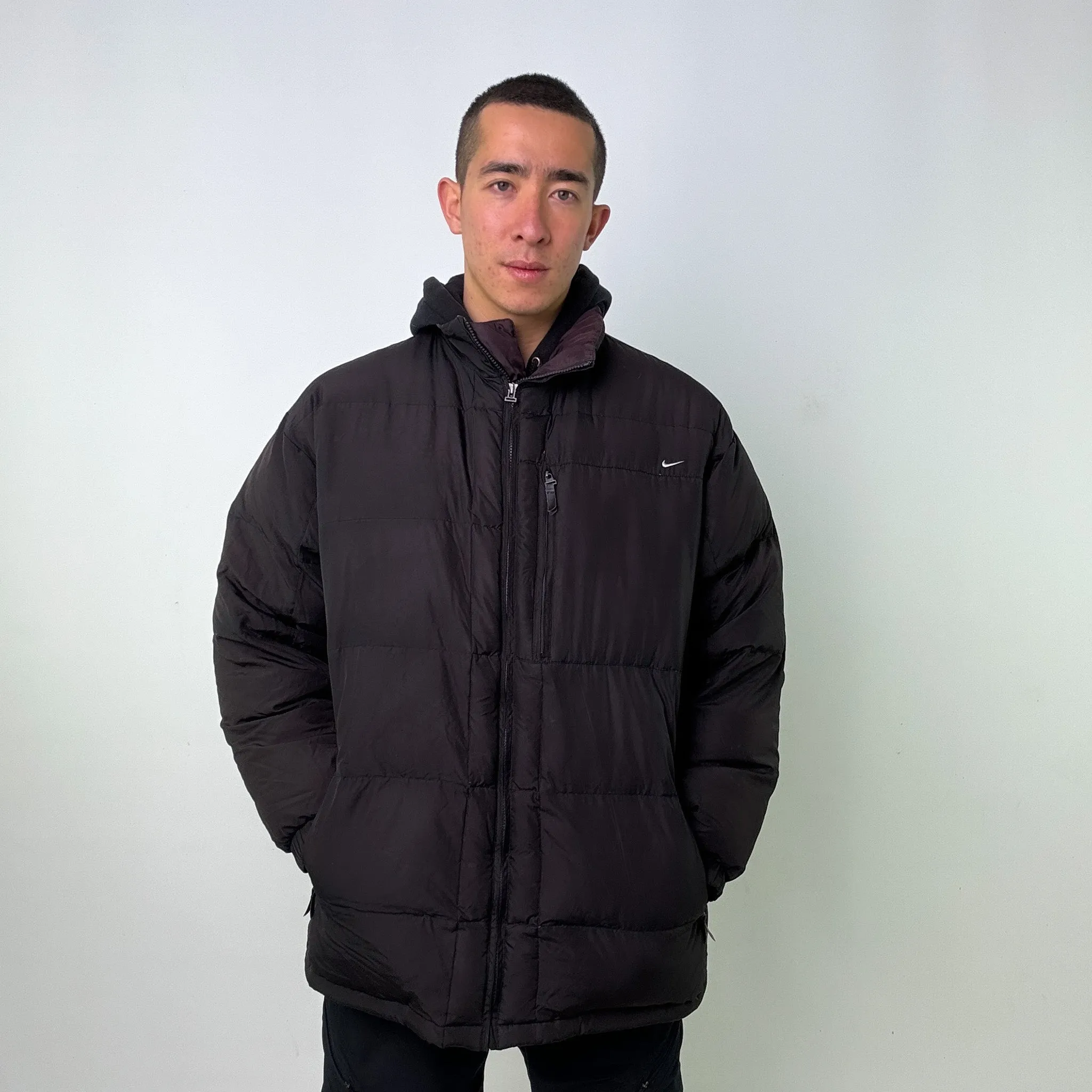 Black y2ks NIKE Puffer Jacket Coat (XL)