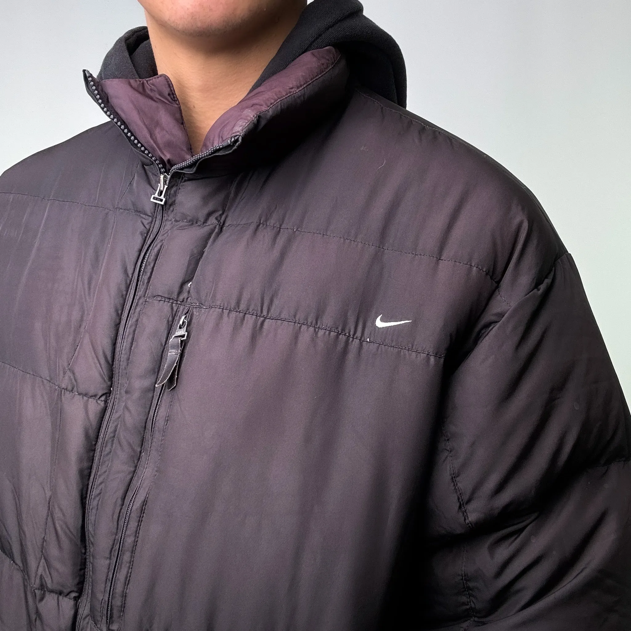 Black y2ks NIKE Puffer Jacket Coat (XL)