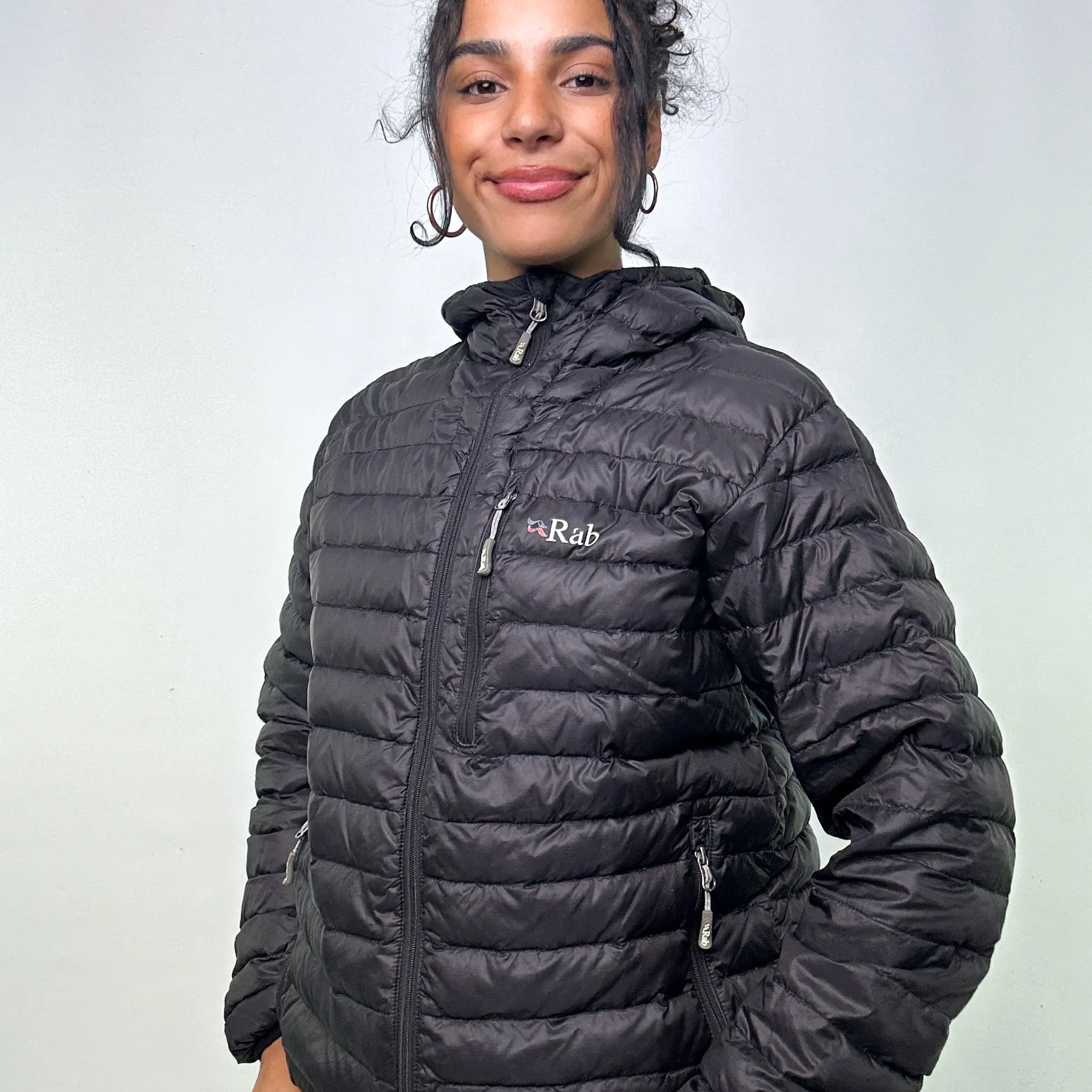 BLACK Y2KS RAB PERTEX MICROLIGHT PUFFER JACKET COAT (