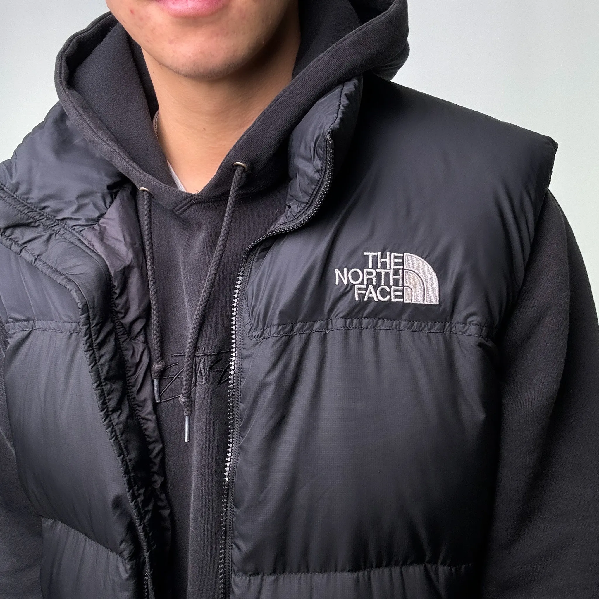 Black y2ks The North Face 700 Series Puffer Jacket Coat Gilet (XL)