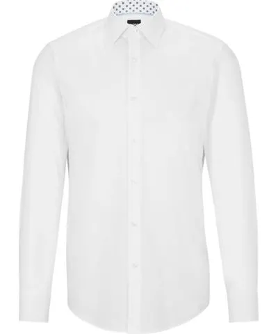 Boss Slim-fit shirt in easy-iron cotton poplin