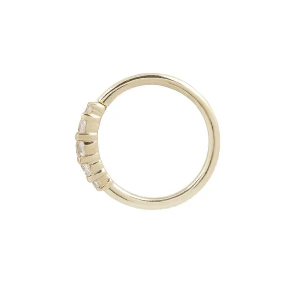 Brigitte Seamless Ring in Gold with CZ's