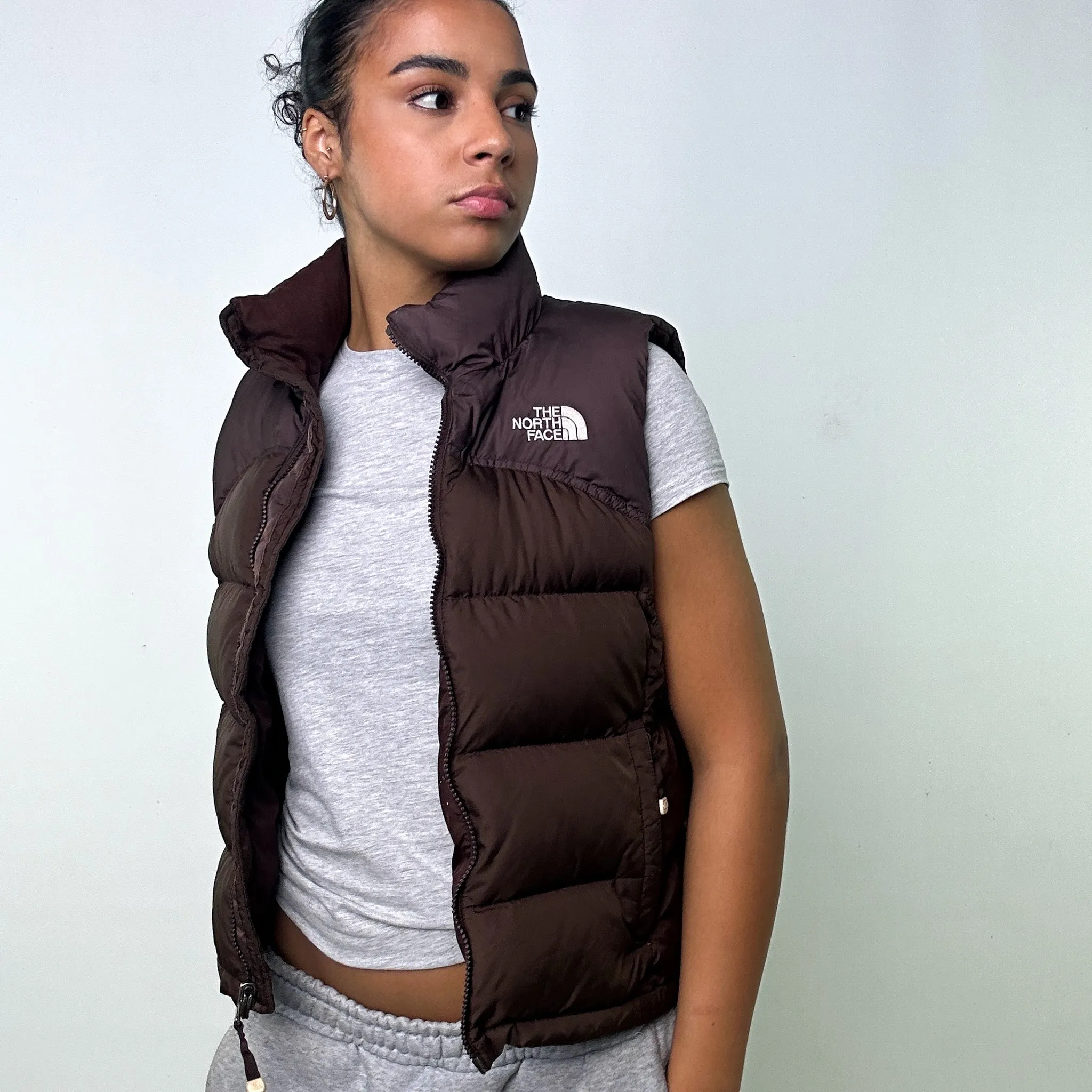 Brown 90s The North Face 700 Series Puffer Jacket Coat Gilet (S)