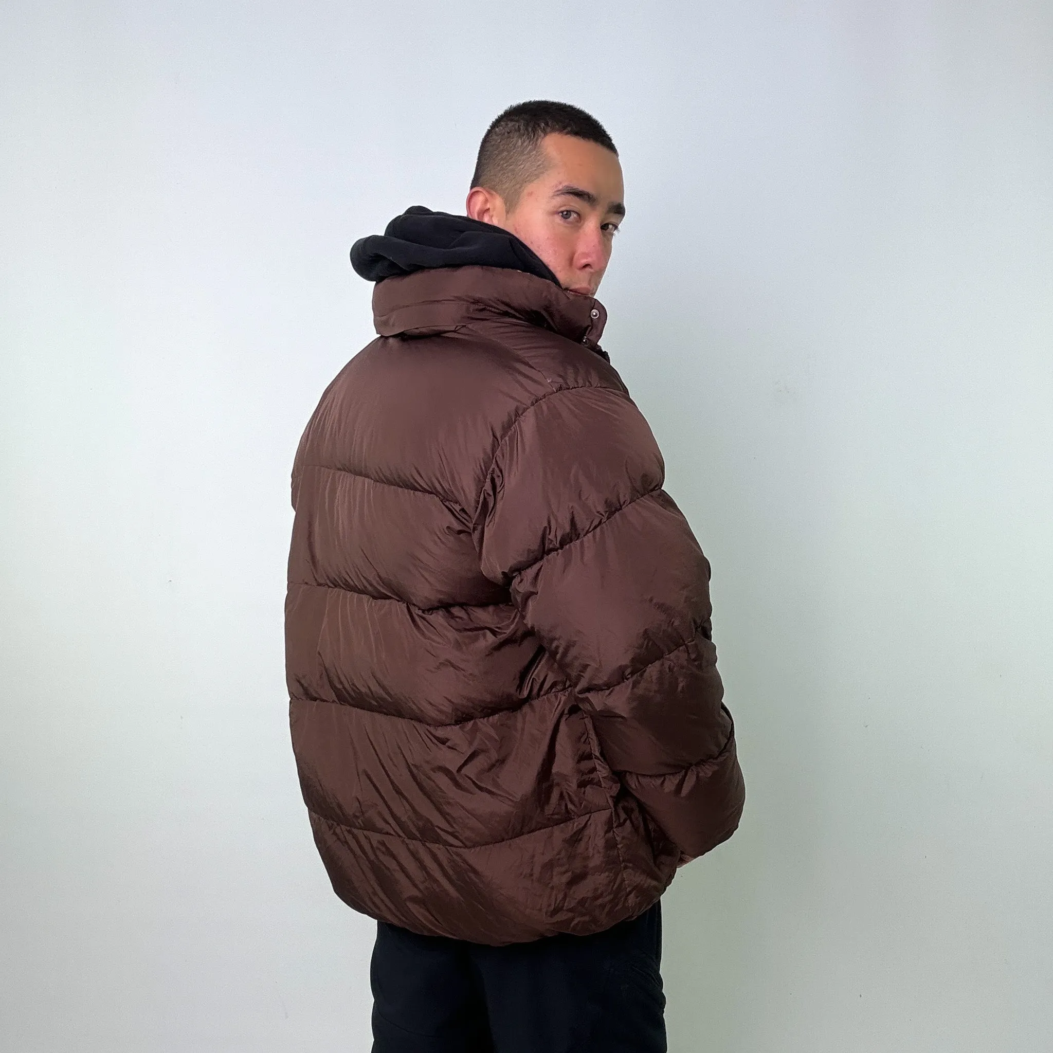 Brown y2ks Champion Puffer Jacket Coat (XL)