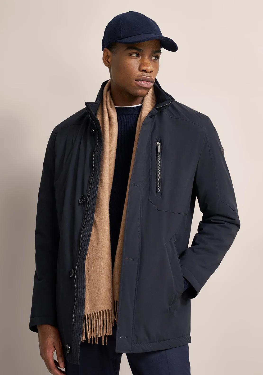 Bugatti Mid Length Coat, Navy