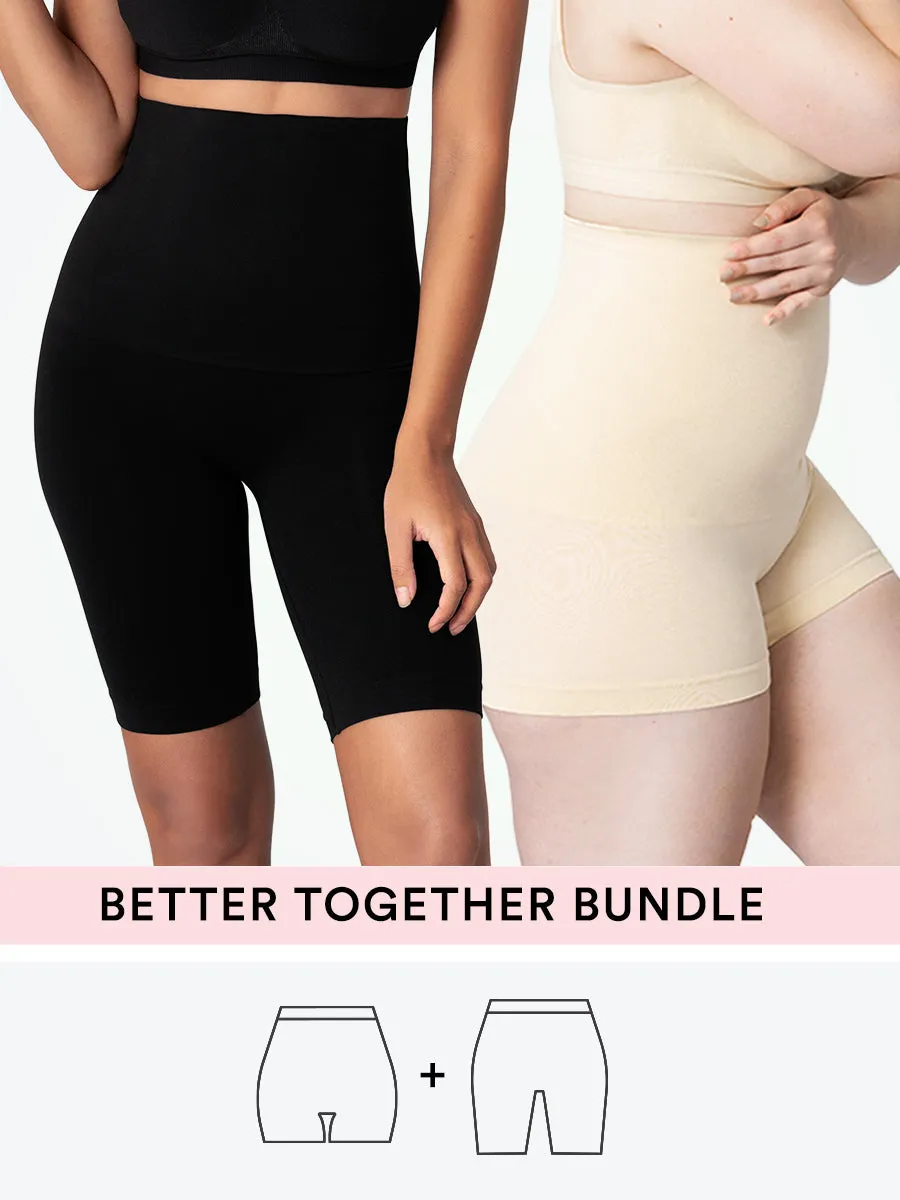 Bundle Shapermint Essentials - 1 High-Waisted Shaper Shorts + 1 High-Waisted Shaper Boyshort