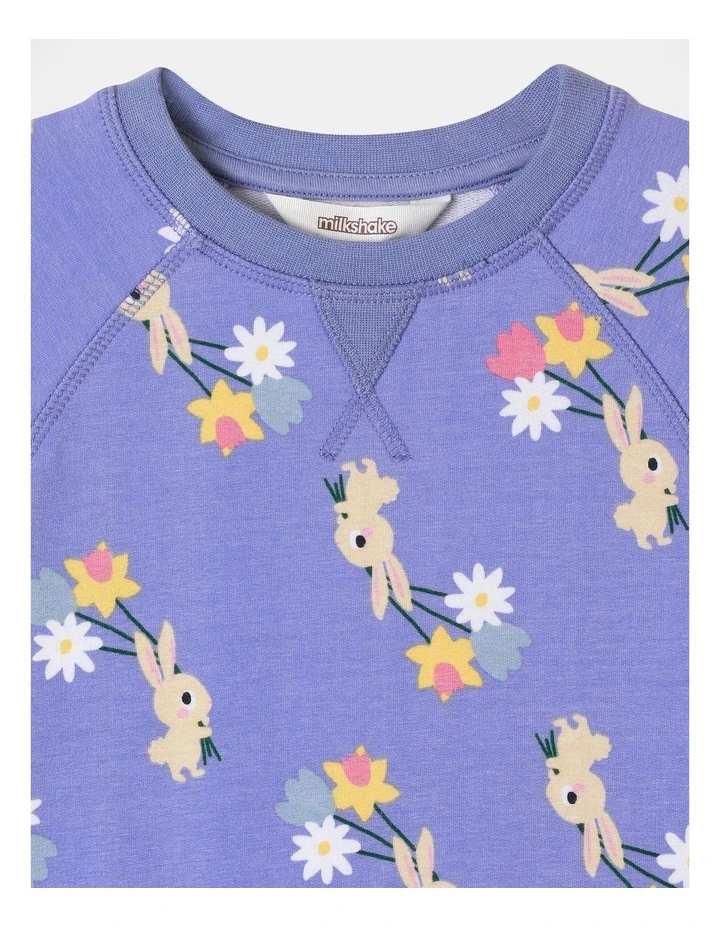 Bunny Drop Waist Dress (3-8 Years) in Light Blue