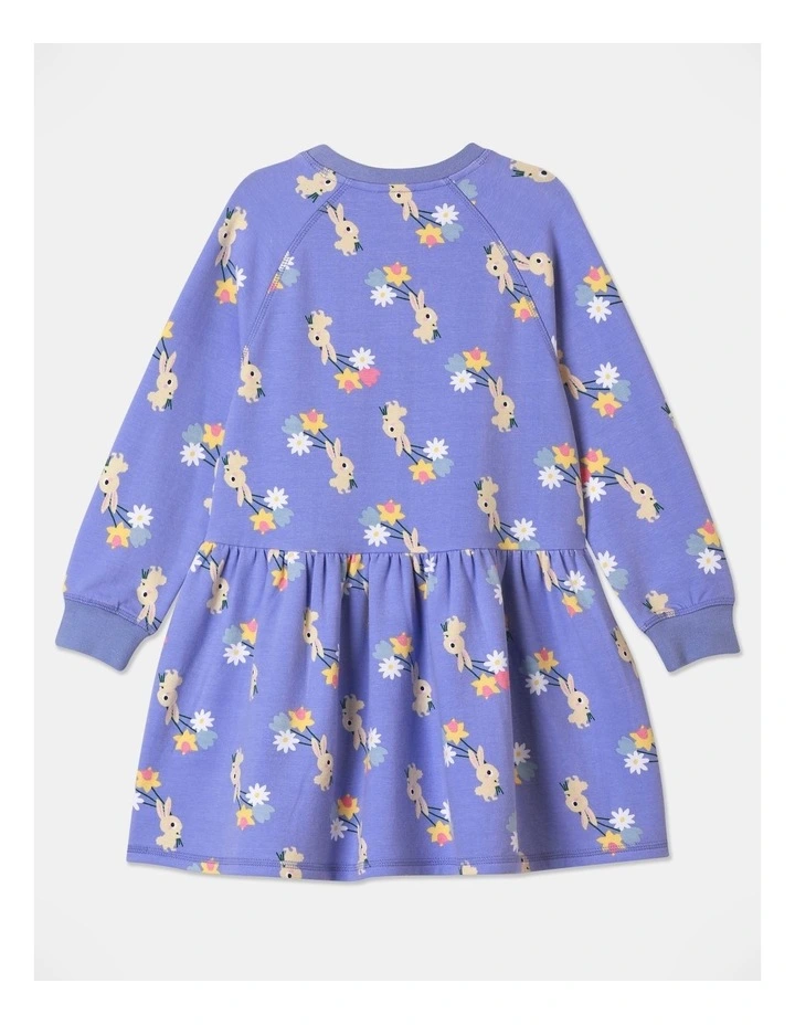 Bunny Drop Waist Dress (3-8 Years) in Light Blue