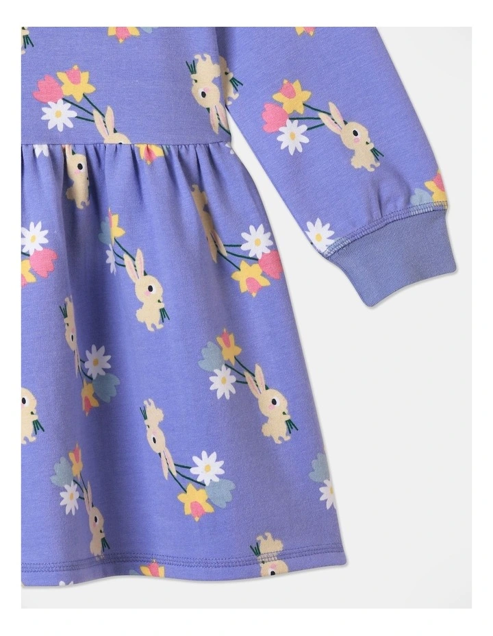 Bunny Drop Waist Dress (3-8 Years) in Light Blue