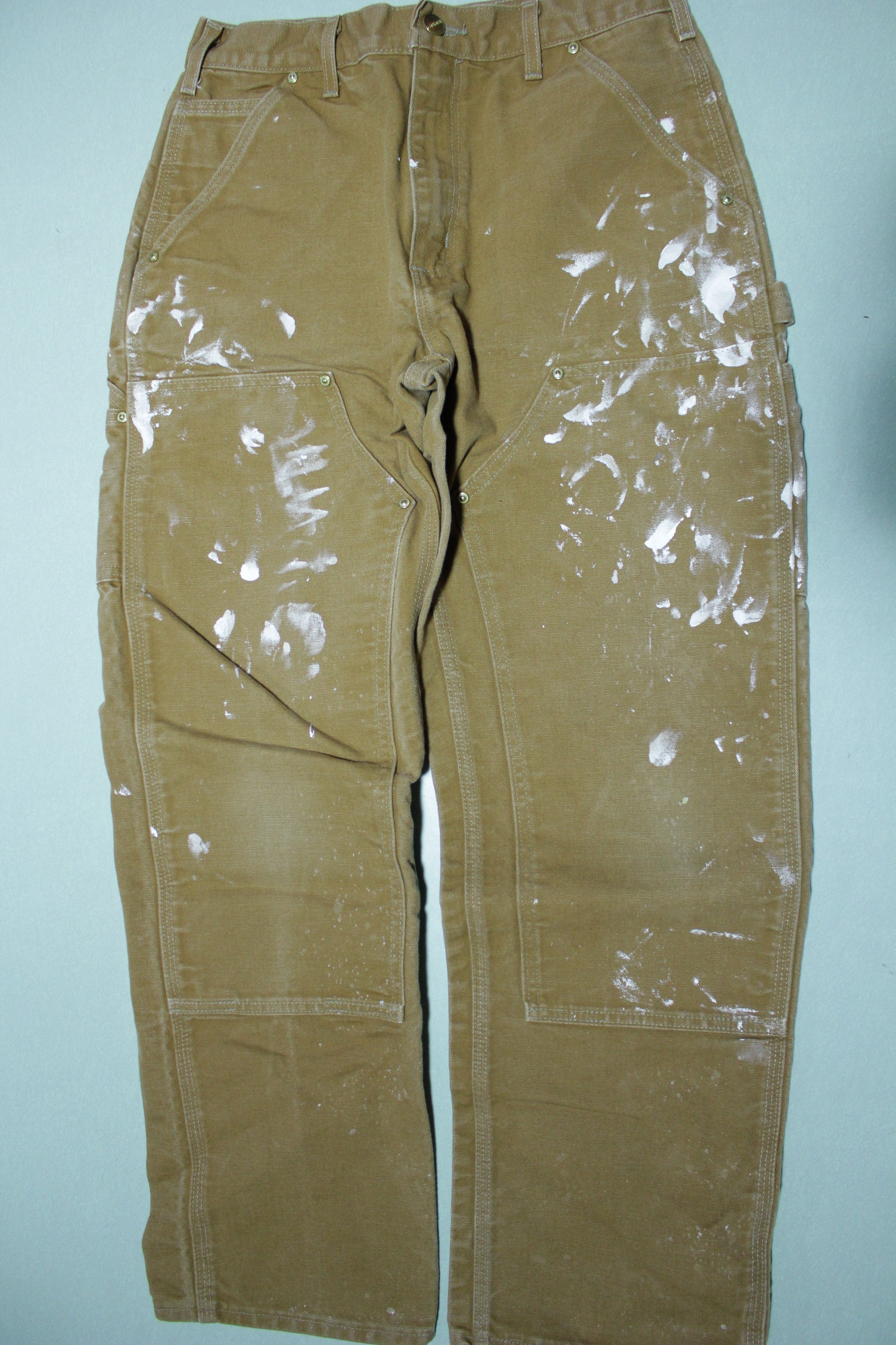 Carhartt Vintage Distressed B01 Double Knee Front Work Construction Utility Pants BRN