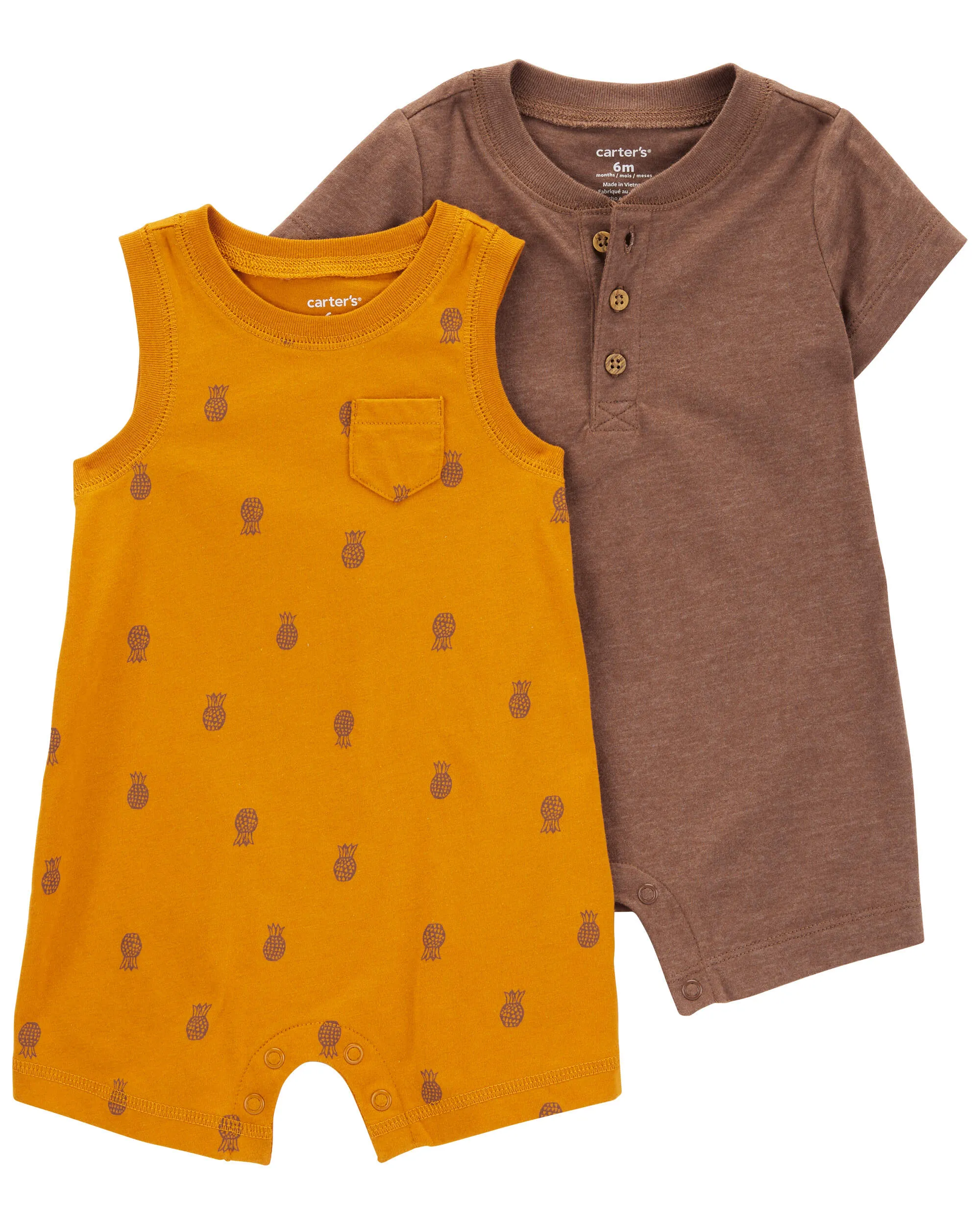 Carters Oshkosh 2-Pack Cotton Rompers