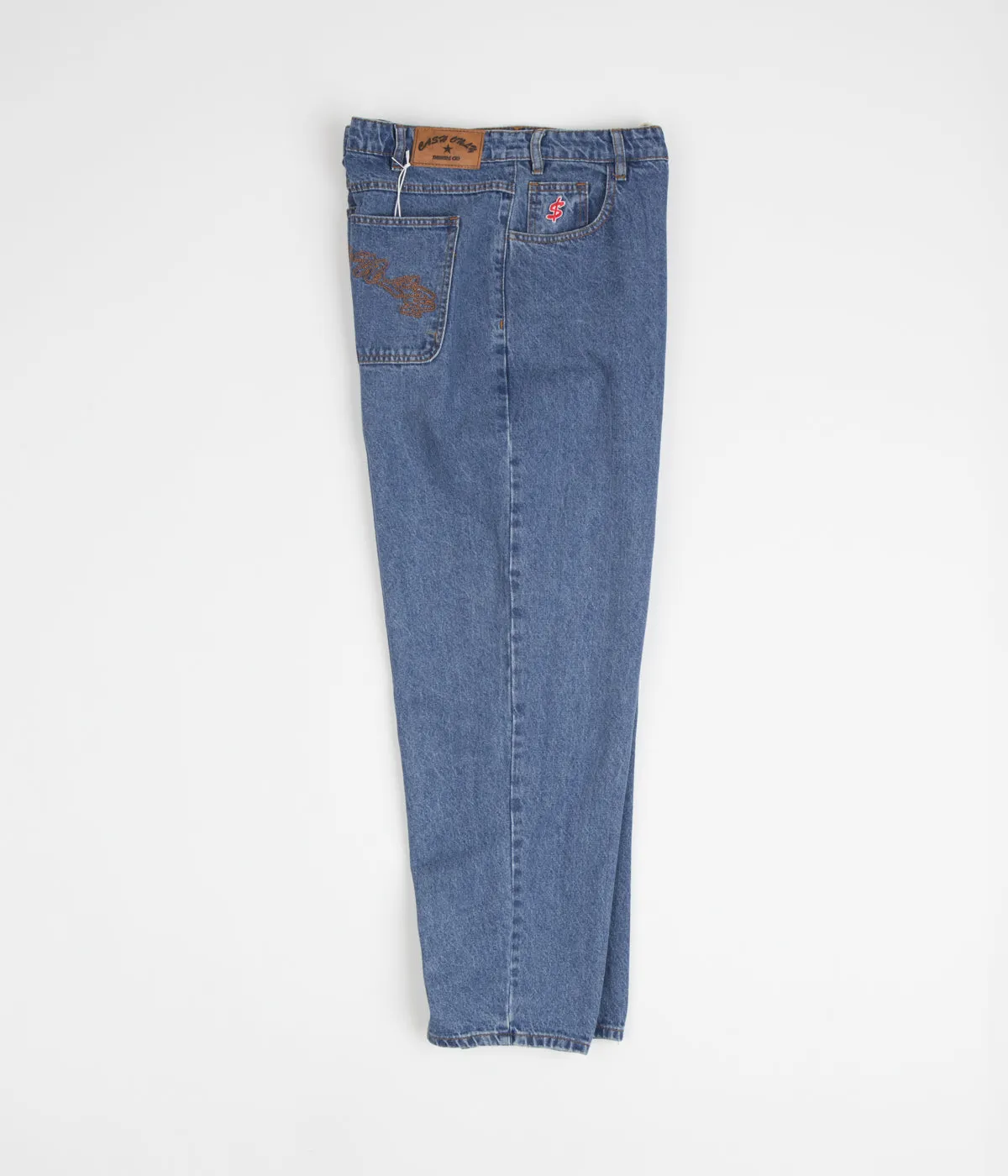 Cash Only Baggy Jeans - Washed Indigo / Gold