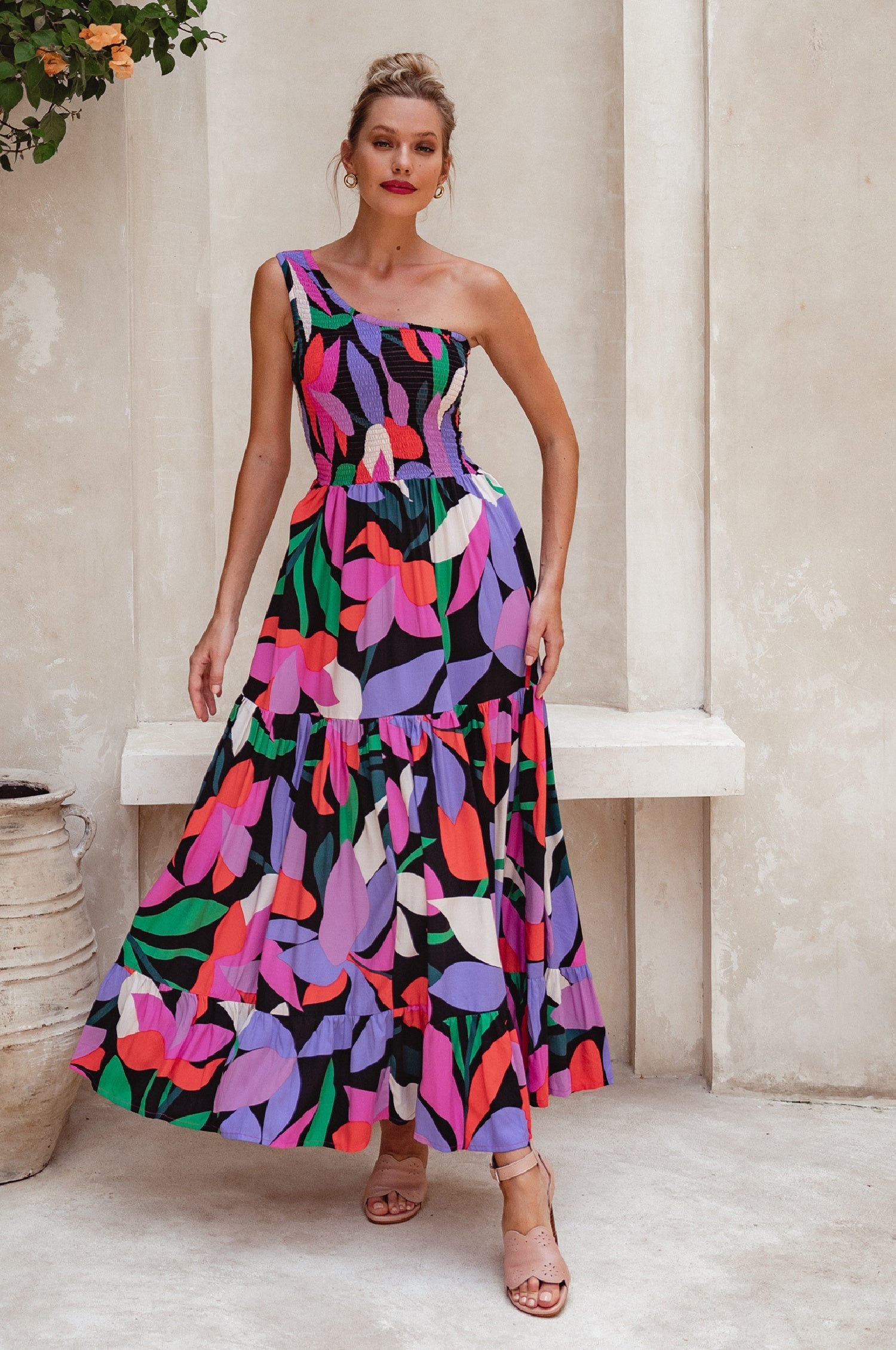 Cassandra One Shoulder Maxi Dress