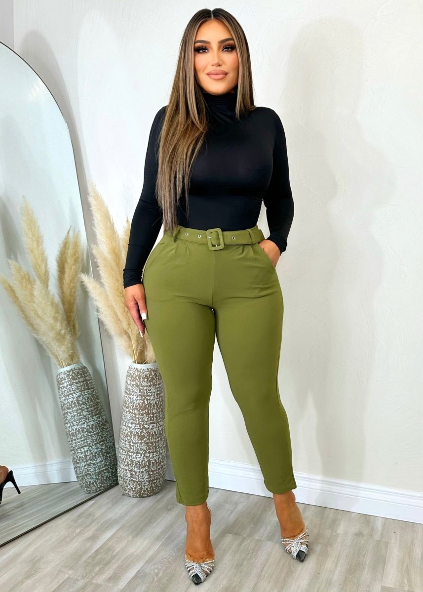 Casual Crush Pants Olive Green