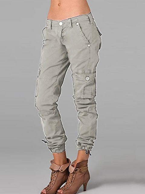 Chic & Modern Women's Cargo Pants with Side Pockets and Ankle-Length Fit