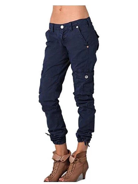 Chic & Modern Women's Cargo Pants with Side Pockets and Ankle-Length Fit