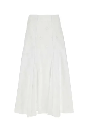 Chloe White Poplin Skirt