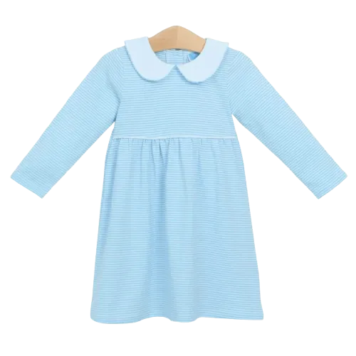 Claire Long Sleeve Dress Light Blue Stripe