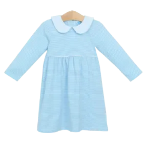 Claire Long Sleeve Dress Light Blue Stripe