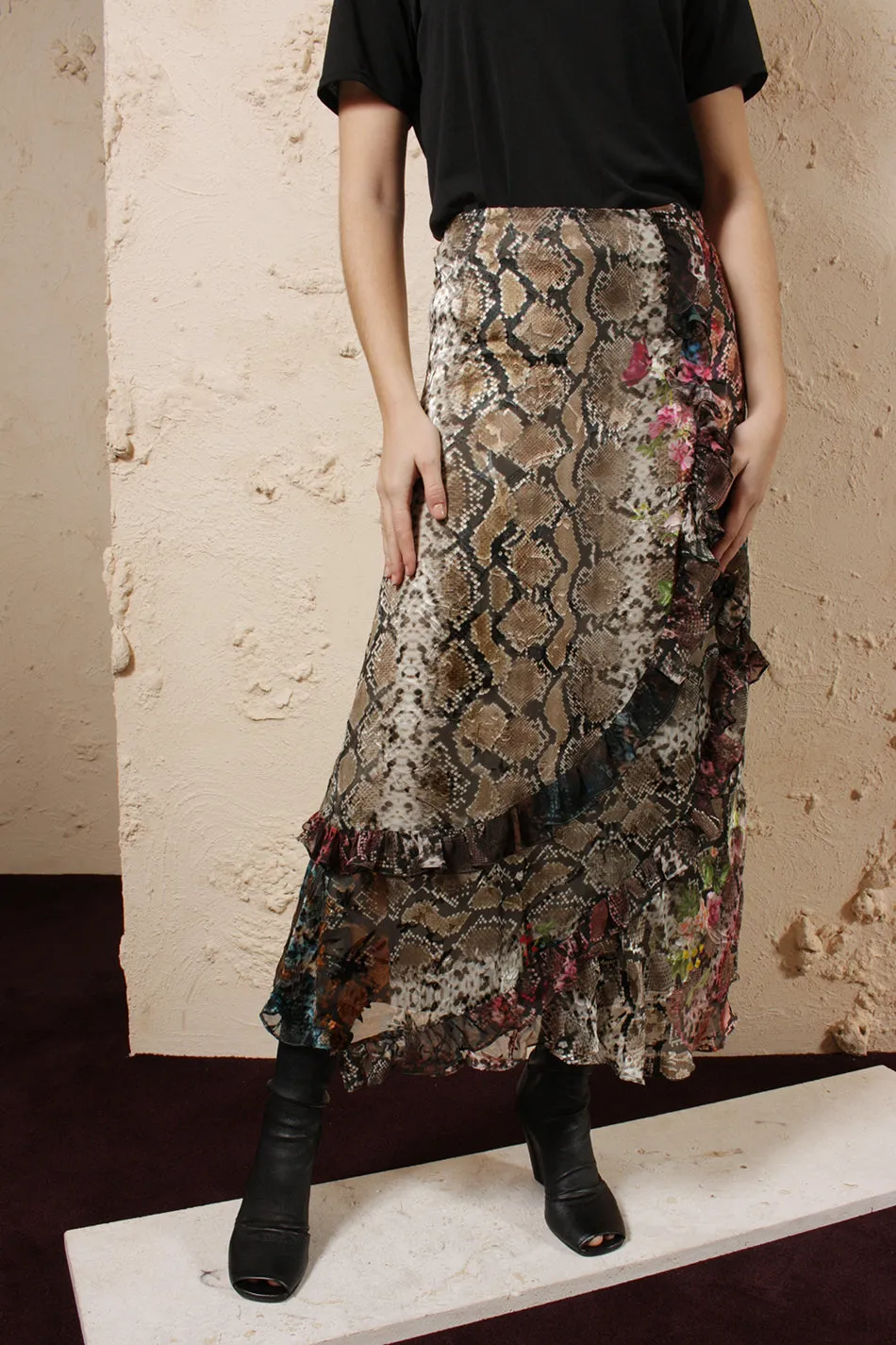 Clemence Snake Skirt