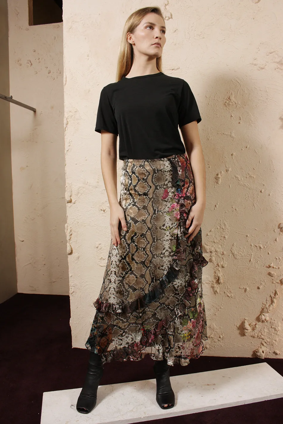 Clemence Snake Skirt