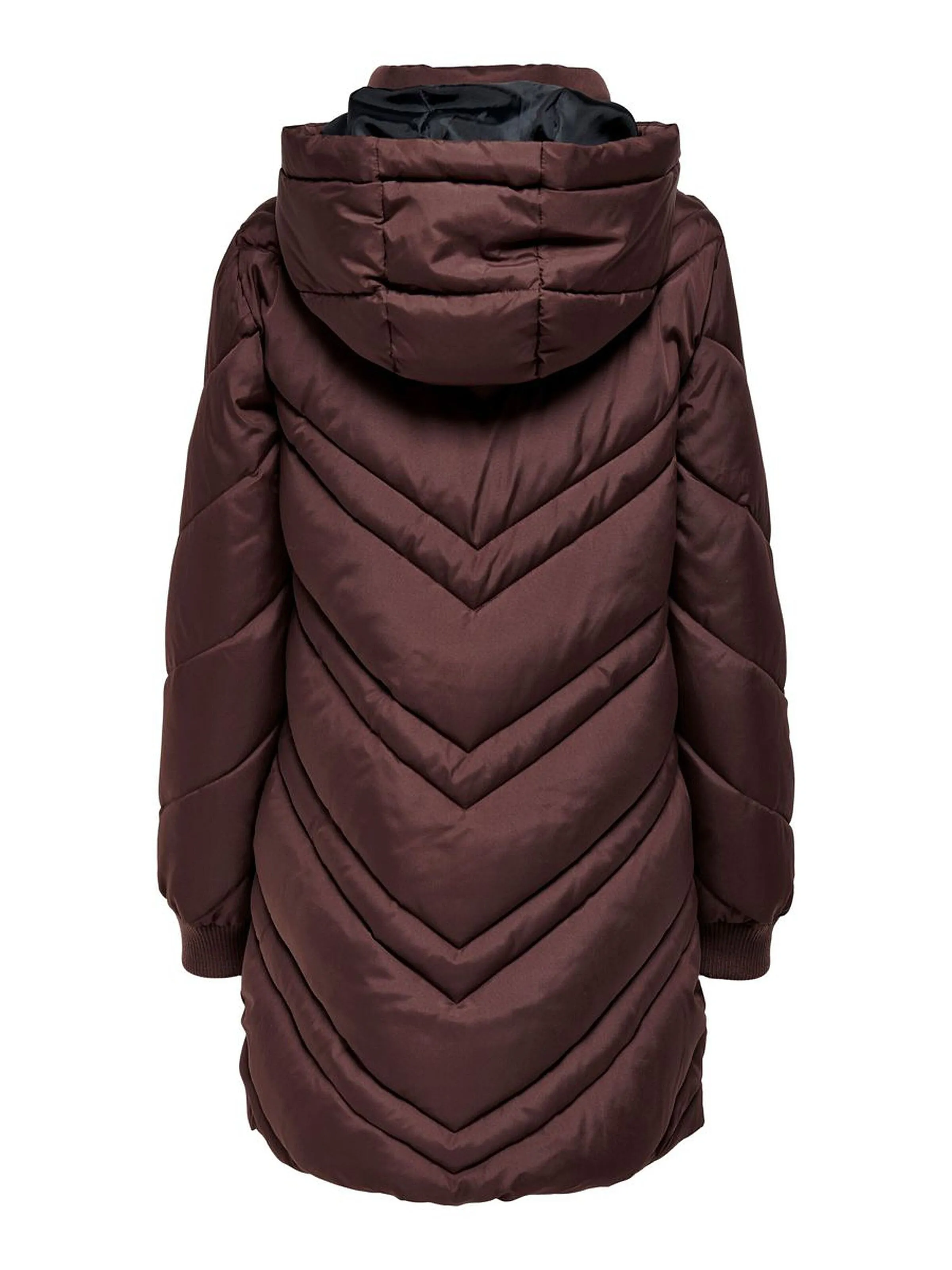 coat Jacqueline de Yong Sky Padded Hood - Bitter Chocolate - women´s