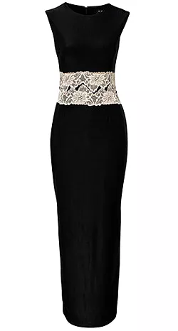 Contrast Lace Maxi Dress