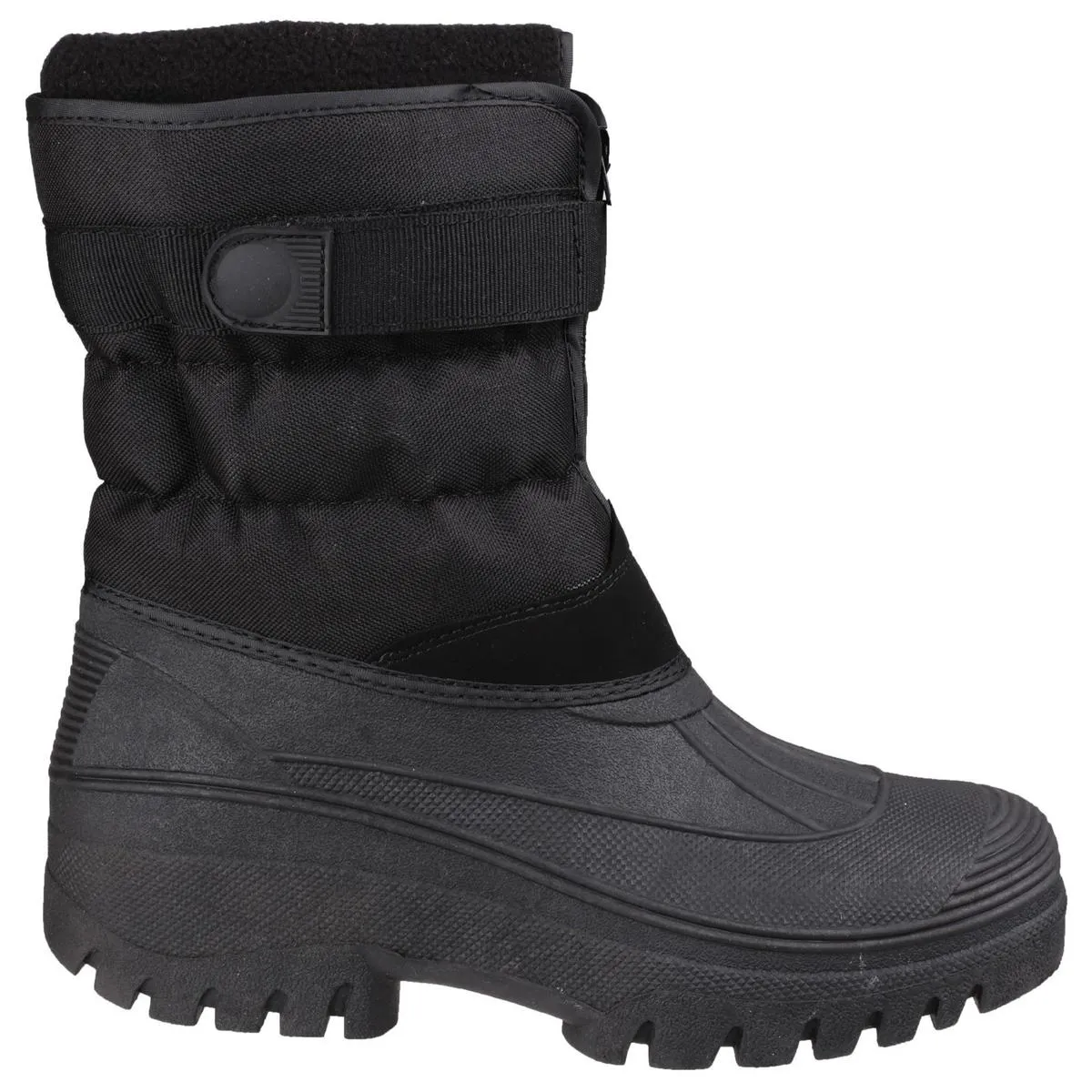 Cotswold Chase Touch Fastening and Zip up Winter Boot Black