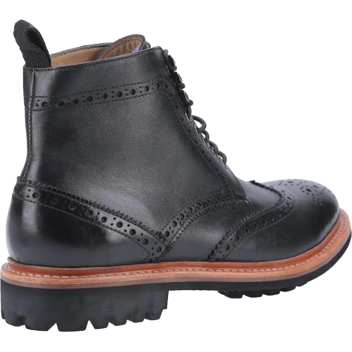 Cotswold Rissington Commando Goodyear Welt Lace Up Boot Black