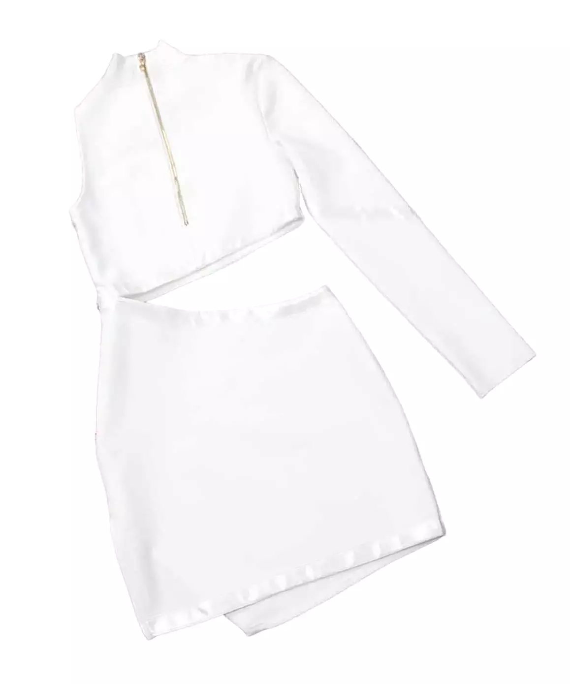 Cutout Detailed Mini Dress In White