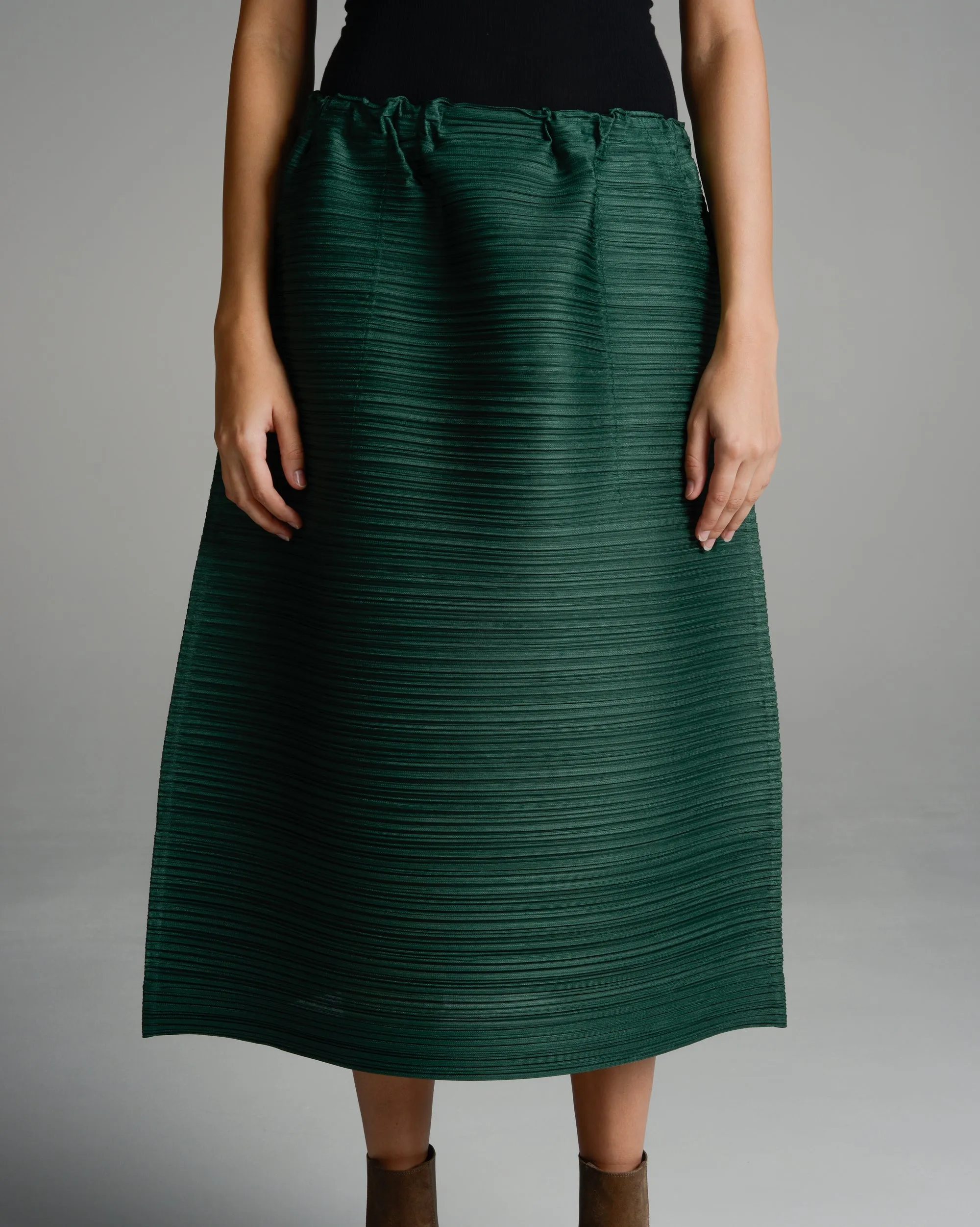 Dark Green Bounce Pleat Skirt