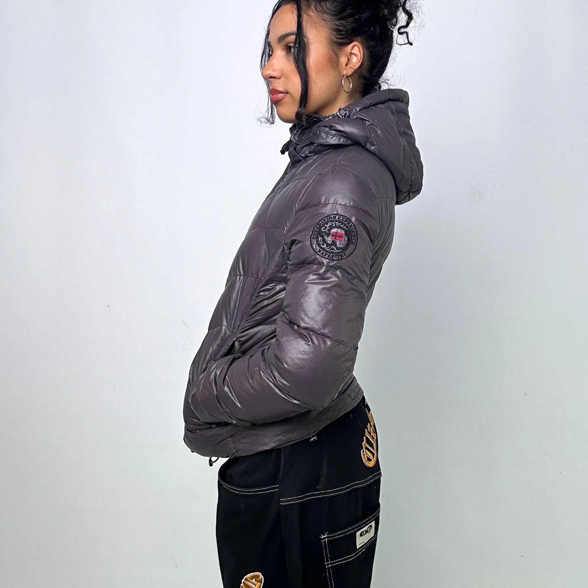 DARK GREY 90S NAPAPIJRI PUFFER JACKET COAT (